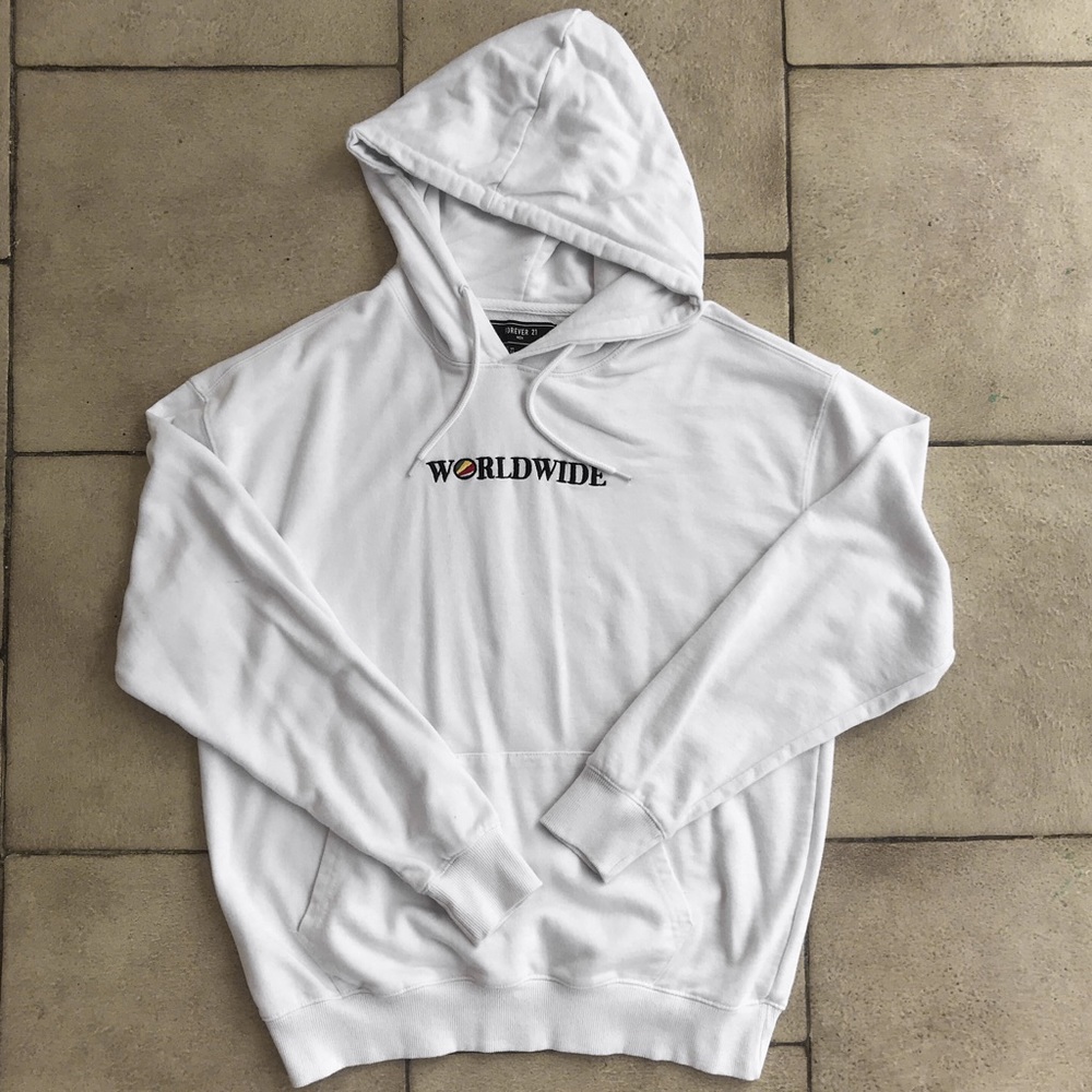 Forever 21 Worldwide white hoodie